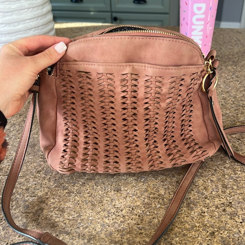 Three compartment crossbody purse